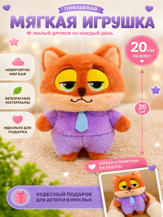 Плюшевая мягкая игрушка - 20 см, милый, подарок, для детей и взрослых - 