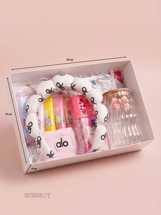 Krujkali sovg‘a to‘plami – kollagen niqob, kosmetik gubka va krem bilan beauty sovg‘a boks