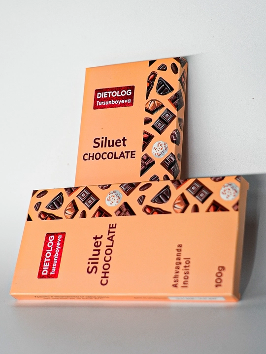 Siluet Chocolate shokoladi, Inozitol va Ashvaganda bilan, stressga qarshi, 100 g