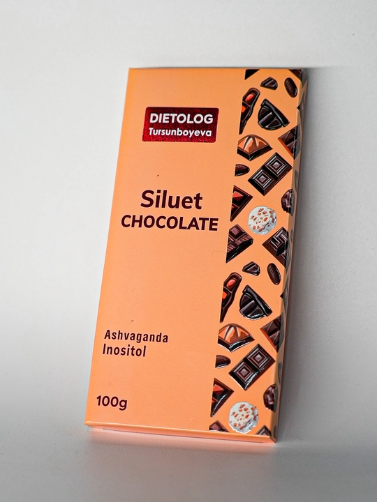 Siluet Chocolate shokoladi, Inozitol va Ashvaganda bilan, stressga qarshi, 100 g