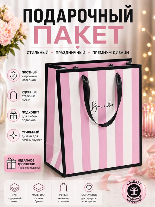 Подарочный пакет, праздничное настроение, пакет от Victoria secret - 