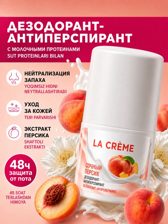 La Crème ayollar uchun dezodorant-antiperspirant, 50 ml - 