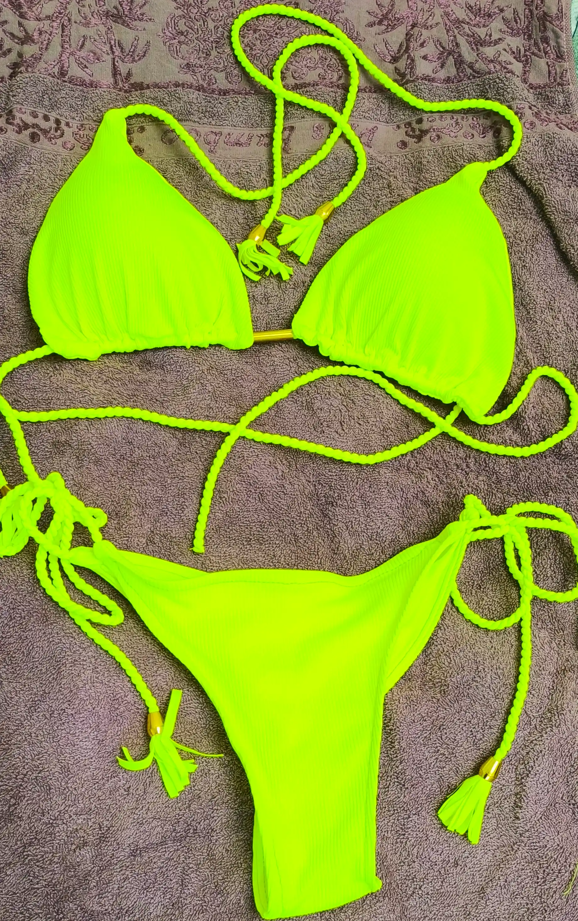 Ayollar uchun uchburchak kosali bikini, string tursiklar, alohida, 6 rangda