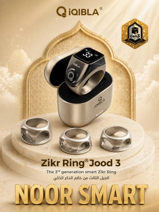 Zikr Ring Jood 3 Pro aqlli uzugi, tasbeh va qadam o‘lchagich