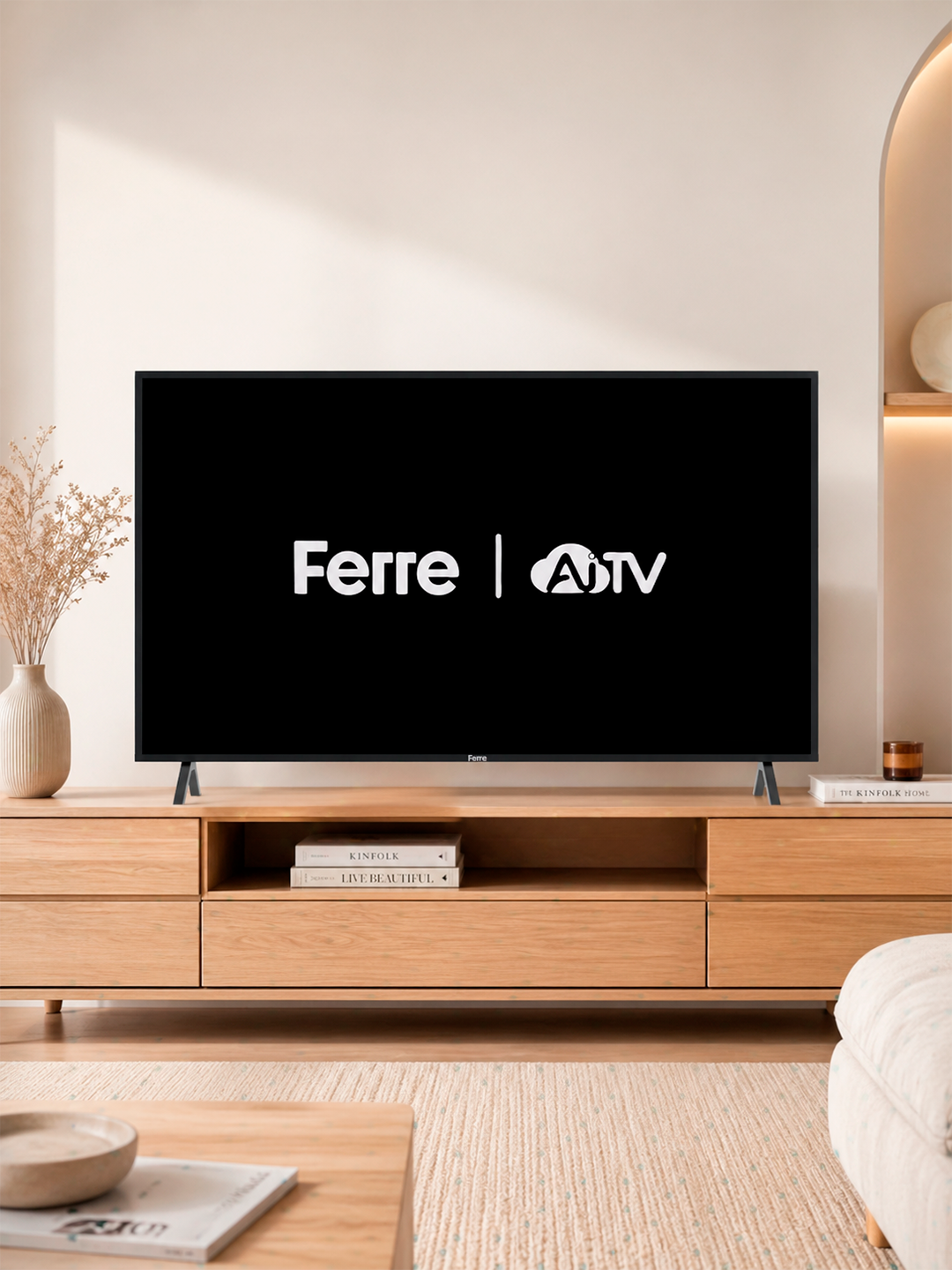 Смарт телевизор FERRE 43" с AI функциями, FHD, LED с поддержкой цифрового ТВ, HDMI и USB