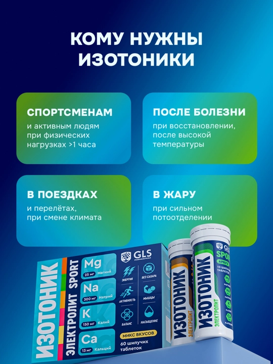 REDJAR изотоник электролит – шипучие таблетки для спорта, 60 таблеток