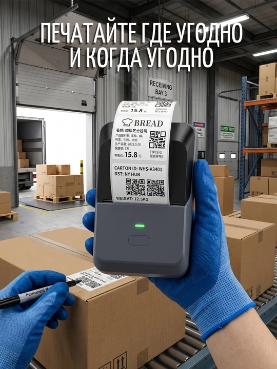 Portativ termo printer Type-C — istalgan joyda ishlating