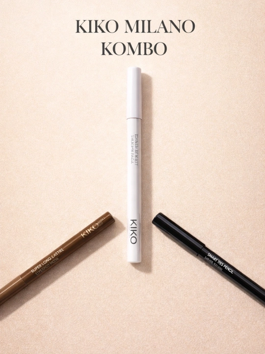 Карандаш для губ и глаз KIKO Milano, белый и чёрный, водостойкий карандаш