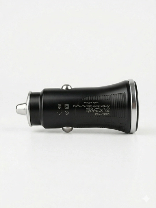 Avto zaryadkasi 2-port PD 30W Type-C + QC3.0 USB-A, qora - 