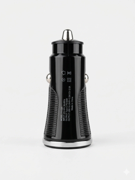 Avto zaryadkasi 2-port PD 30W Type-C + QC3.0 USB-A, qora