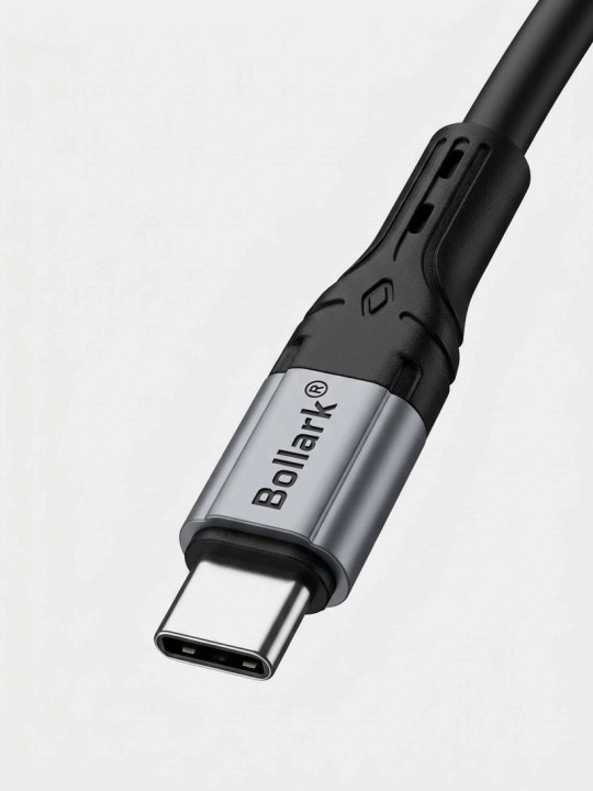 Bollark Type-C USB-C qora kabel tez va turbo zaryad 1.2 m