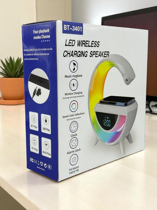 Simsiz zaryadlash va ornatilgan chiroqli kalonka LED Wreless Charging Speaker