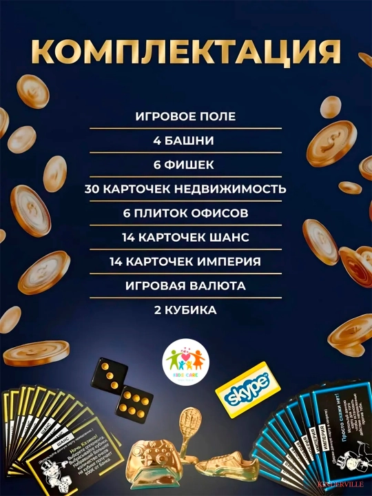 Настольная игра монополия, для детей и взрослых