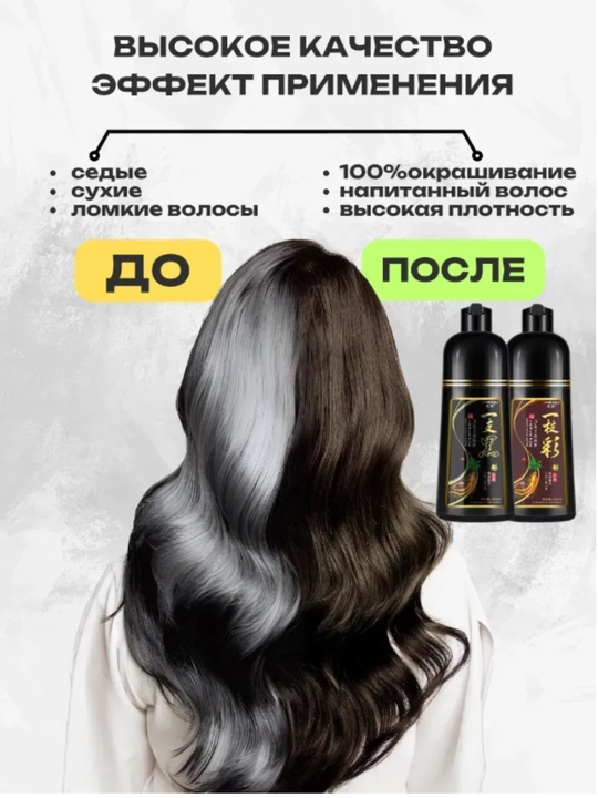 Шампунь-краска для волос Meidu, для волос против седины оттеночный, черный, коричневый