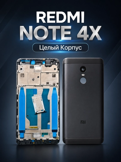 Комплект корпуса Redmi Note 4X (передняя рамка, задняя крышка, SIM-лоток) оригинал