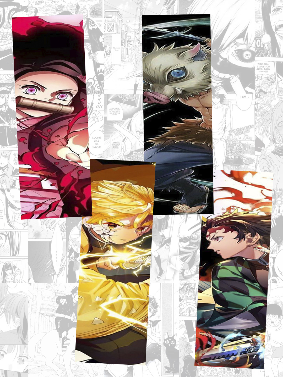 Набор из 4 закладок для книг в стиле аниме, Naruto, Jujutsu kaisen, Demon Slayer - 