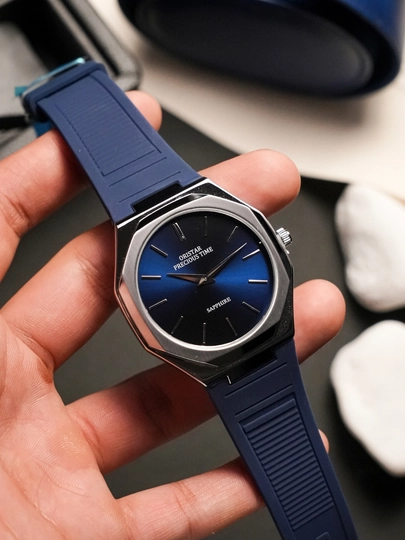 Мужские наручные часы Oristar Quartz силиконовый ремешок, сапфировое стекло