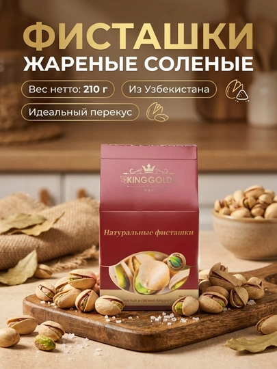 Фисташки “KING GOLD”, 200 г — KINGGOL-PISTA-КРАСН