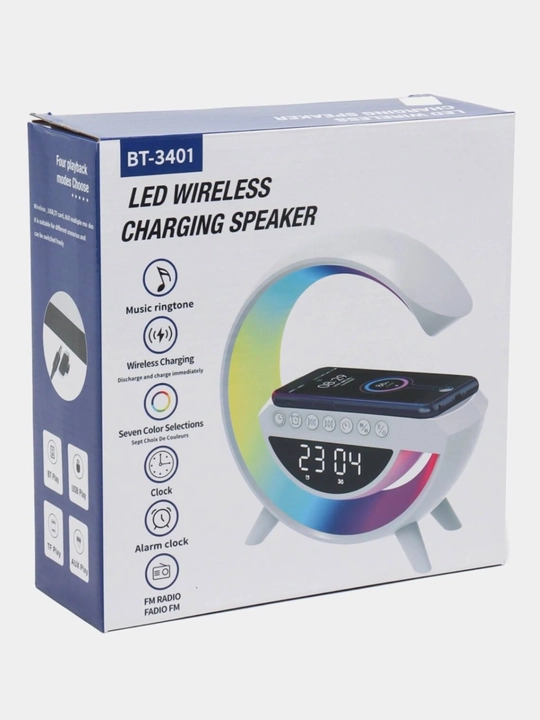 Simsiz zaryadlash va o`rnatilgan chiroqli kalonka LED Wreless Charging Speaker