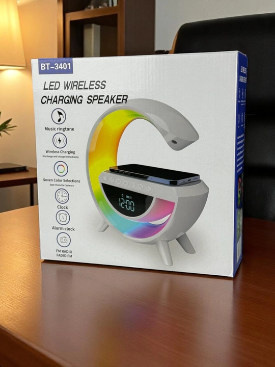 Simsiz zaryadlash va o`rnatilgan chiroqli kalonka LED Wreless Charging Speaker
