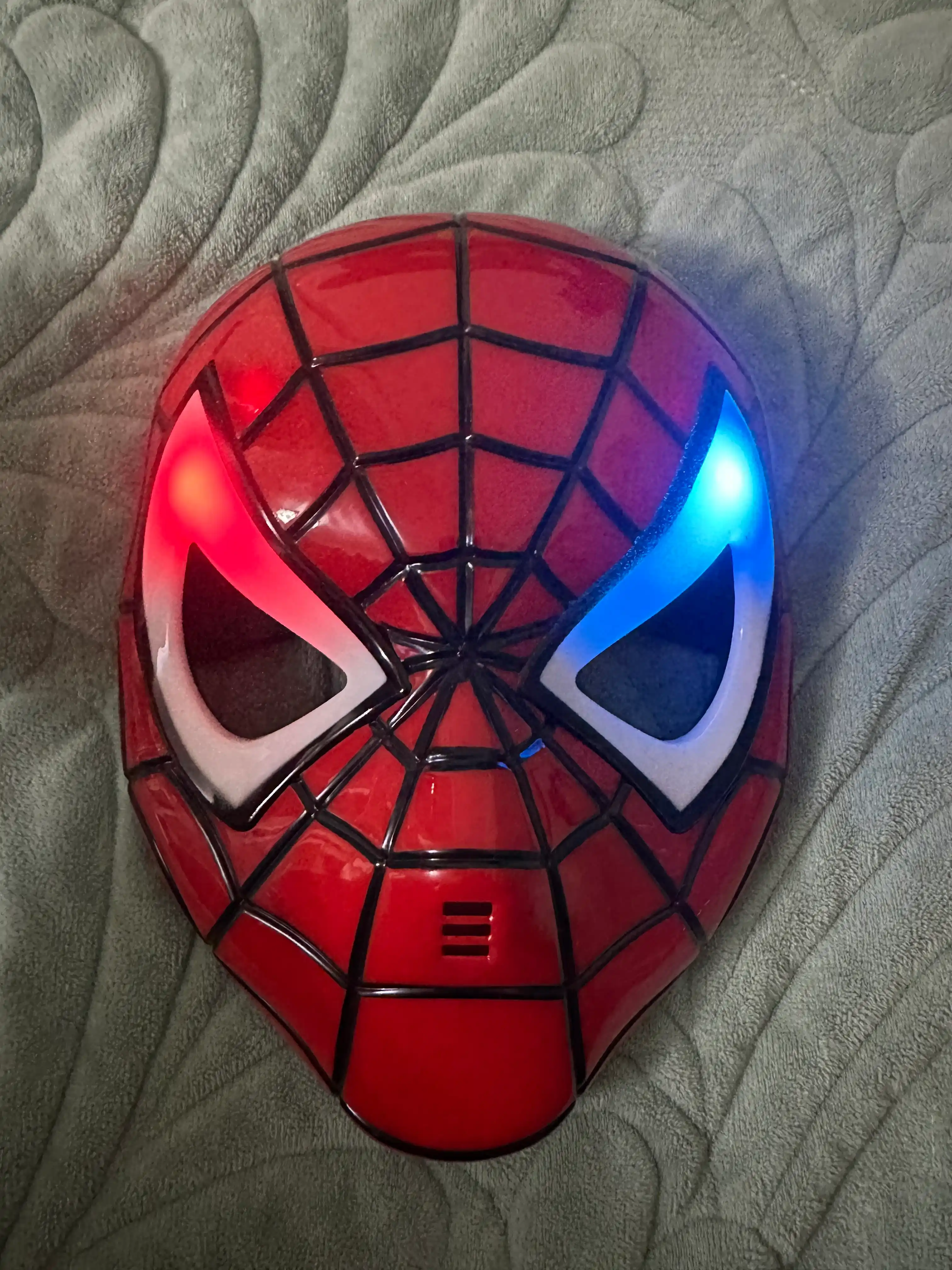 Маска человека-паука для детей с LED подсветкой, детская маска Spiderman на батарейках
