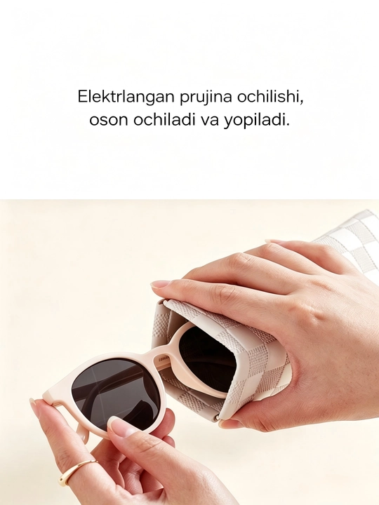Ayollar moda ko'zoynak sumkasi, pushti rang, yumshoq nozik PU materiali