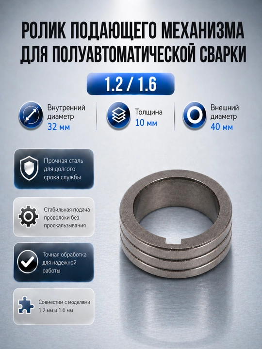 Ролик подачи проволоки для полуавтомата MIG/MAG, разные размеры - 