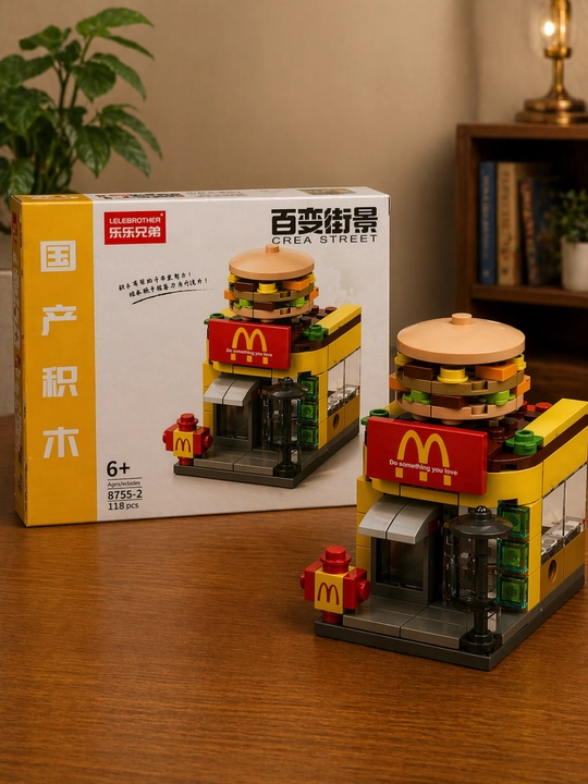 Мини конструктор Mini Bricks в виде фастфуд магазина креативная 3D игрушка для детей - 