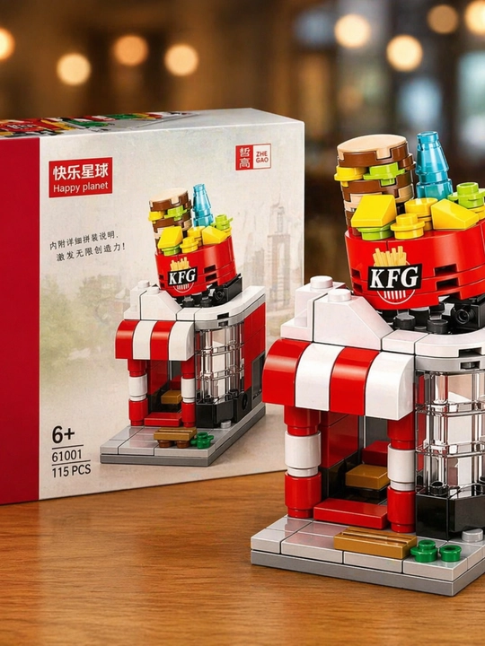 Мини конструктор Mini Bricks в виде фастфуд магазина креативная 3D игрушка для детей - 
