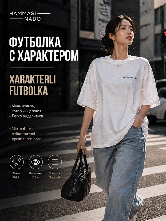 Oversize futbolka, printli futbolka, 100% paxta, koreys uslubi, Y2K uslubi
