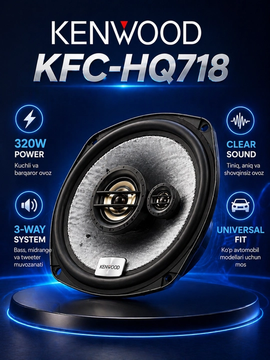 Автомобильные колонки Kenwood KFC-HQ718, 7×10, 3-полосные, 320 Вт