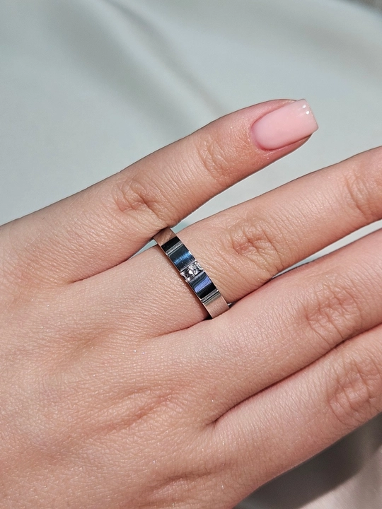 Ayollar va erkaklar uzugi, Stainless steel, zanglamaydigan po‘lat, keng, kumush rangda