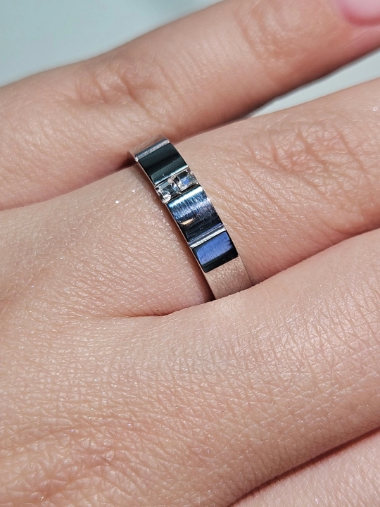 Ayollar va erkaklar uzugi, Stainless steel, zanglamaydigan po‘lat, keng, kumush rangda