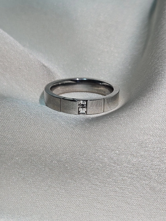 Ayollar va erkaklar uzugi, Stainless steel, zanglamaydigan po‘lat, keng, kumush rangda