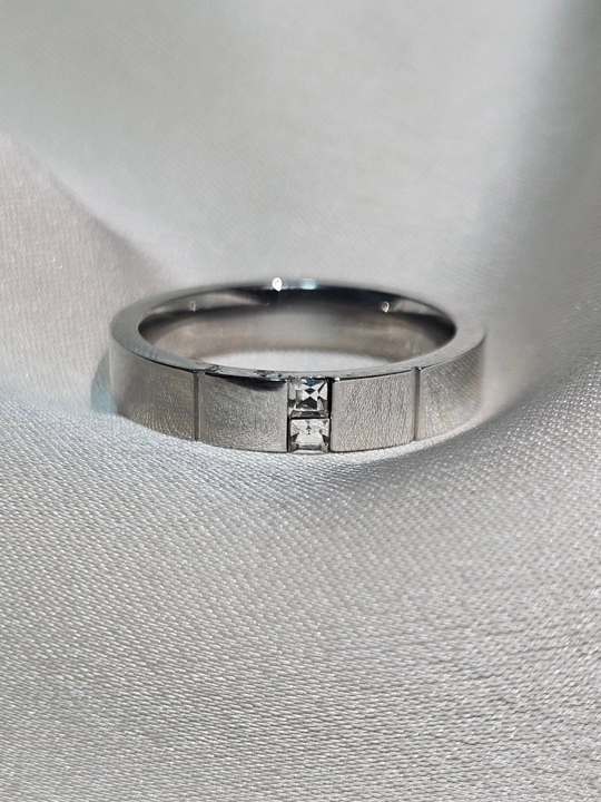Ayollar va erkaklar uzugi, Stainless steel, zanglamaydigan po‘lat, keng, kumush rangda - 