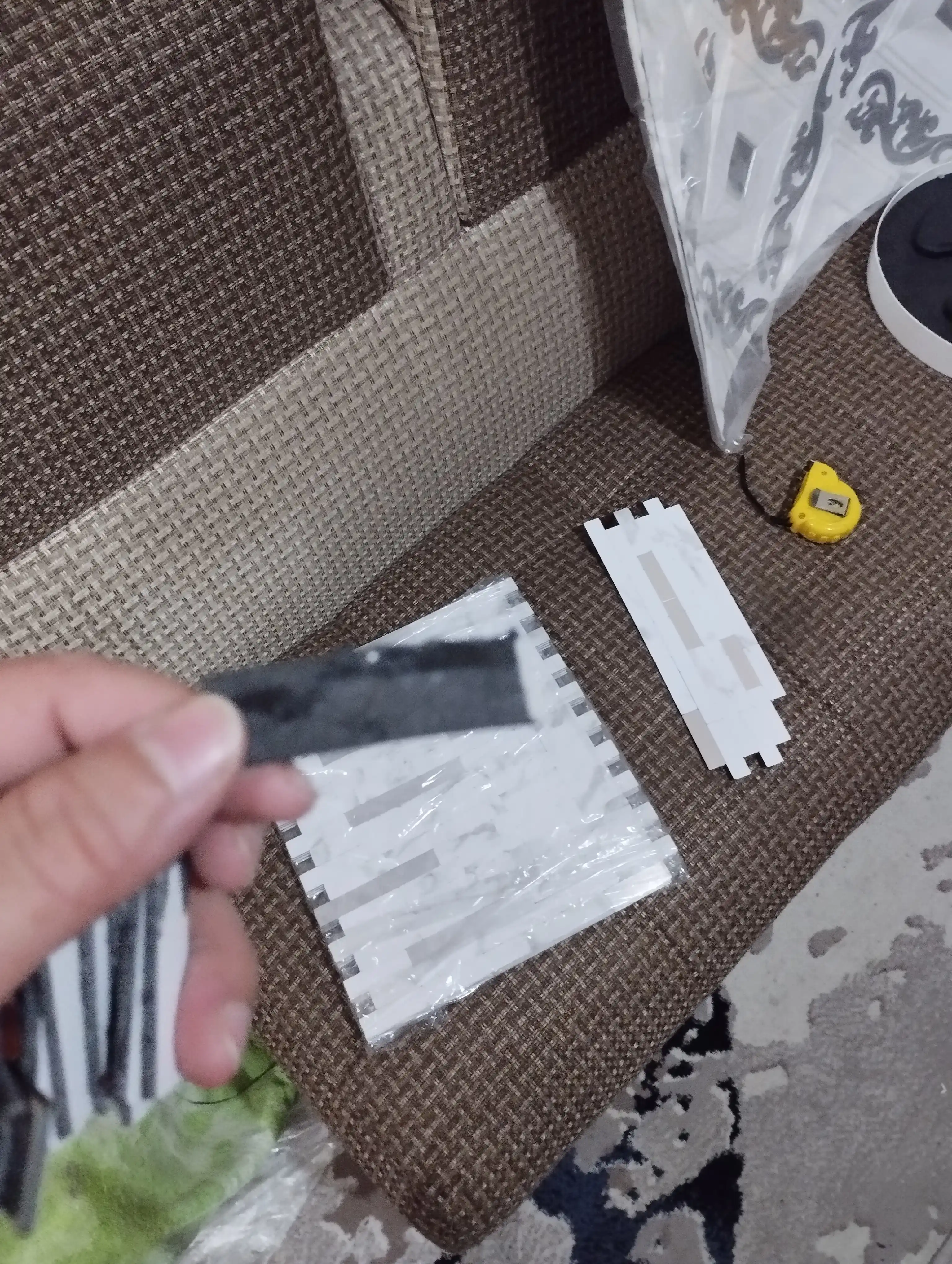 Devor uchun o‘zi yopishadigan mozaikali qattiq pvx panel 30.3 × 27.5 sm, bezakli 3D panel