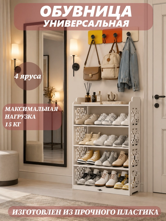 3-4 va 5 qavatli, universal etajerka, poyabzal tagligi