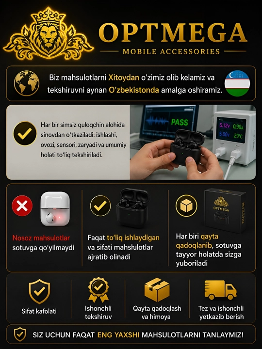 Simsiz Bluetooth quloqchinlar P9, mikrofonli, to'liq o'lchamli OPTMEGA