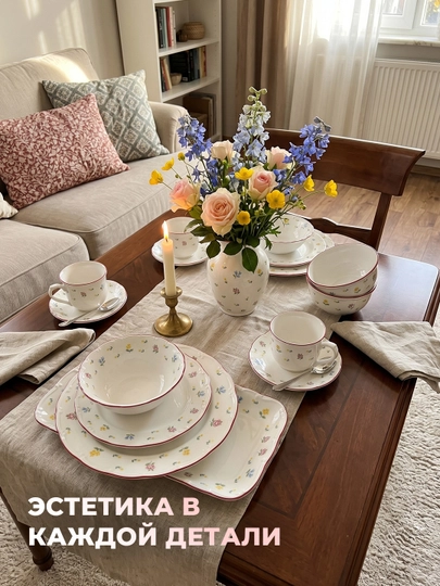 Набор посуды на 6 персон Albino 32/42 предмета, torex, torix