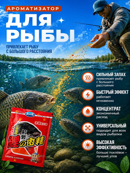 Прикормка для рыбы X5 китайская формула для карпа и карася, 300г