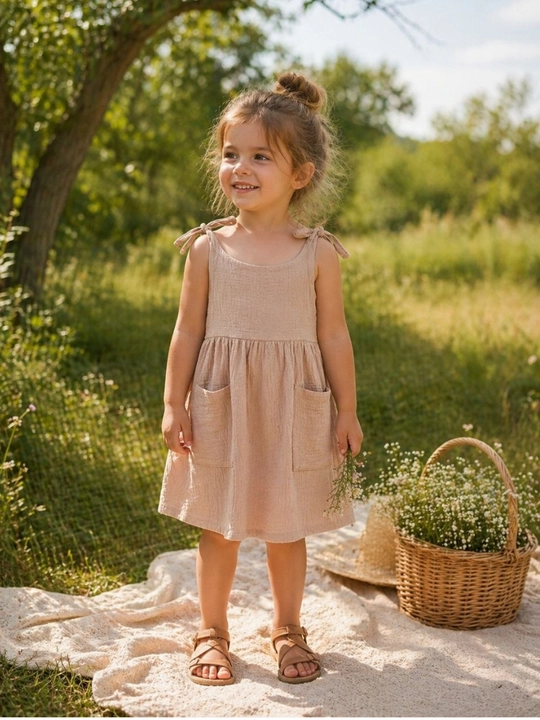 Летнее сарафан для девочек 3-7 лет, из легкой и дышащей ткани