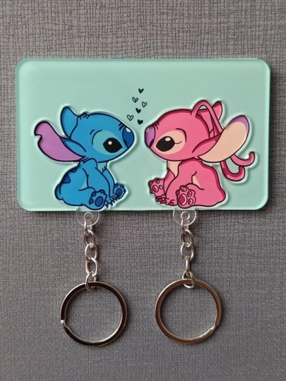 Брелоки для ключей: счастливая семья, мусульманская пара, Stitch (Стич), Bubu и Dudu — SABOUZ-BRELOK-СИНИЙ