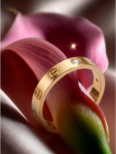 Кольца Cartier из нержавеющей стали, с камнями и без, для женщин и девушек — AJ1995-UZUKLAR-ЗОЛОТ-18