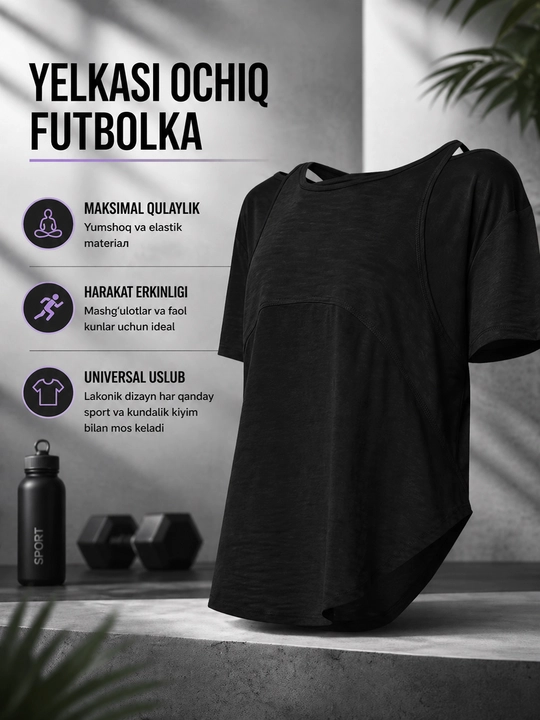 Yelkasidagi tirqishli futbolka