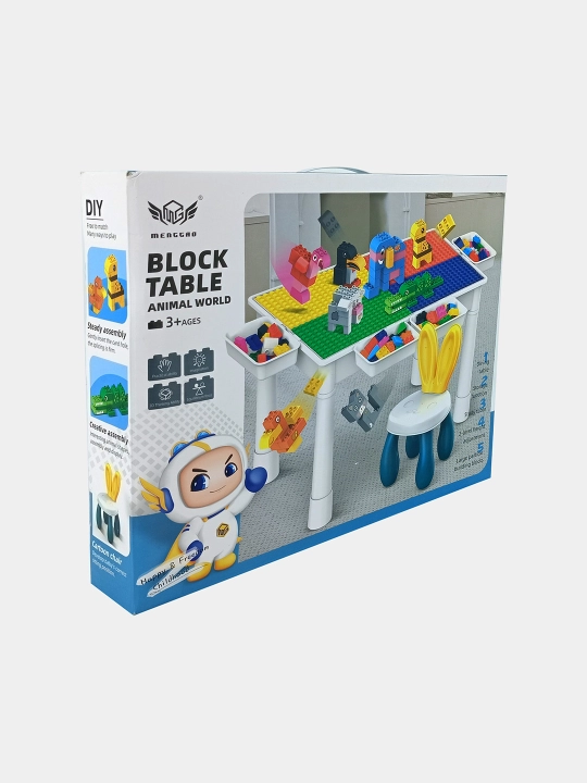 Menggao Block Table bolalar stoli konstruktor va stulcha bilan 3+