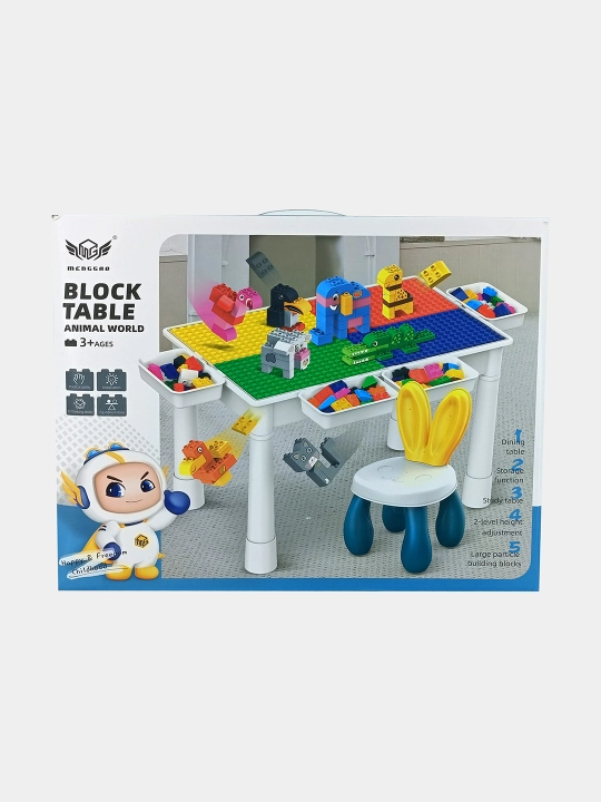 Menggao Block Table bolalar stoli konstruktor va stulcha bilan 3+