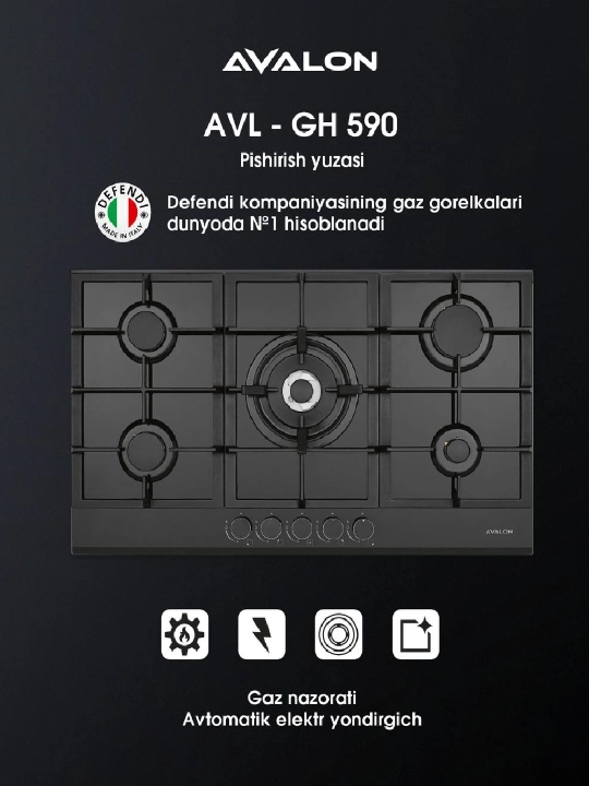 Pishirish paneli AVL-GH 590 - (90 sm) - 