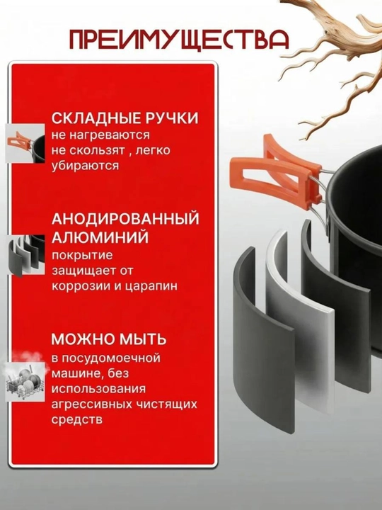 Набор походной посуды для кемпинга и туризма