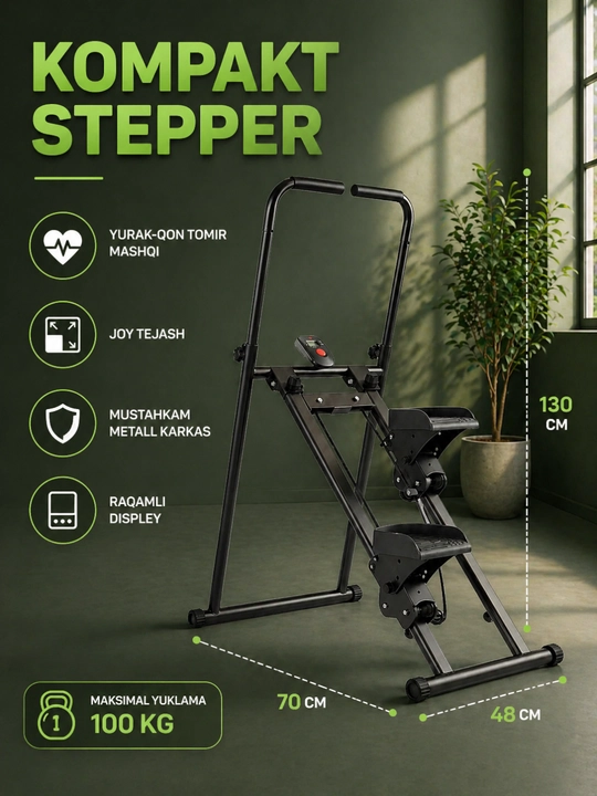 Stepper trenajor uy uchun, oyoq va press mashqi - 