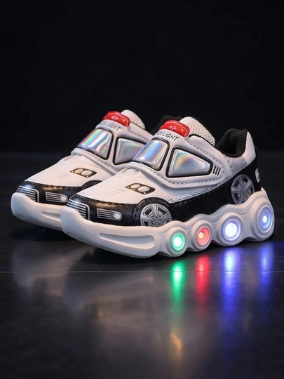 Детские кроссовки с LED подсветкой — PIYOKID-PIYO1-БЕЛЫЙ-28